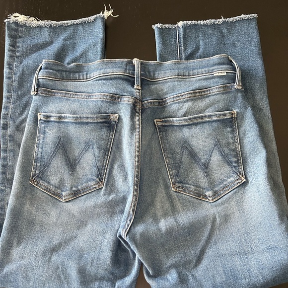 MOTHER Women's The Tripper Ankle Fray Jeans in Light Blue Denim - Picture 3 of 9